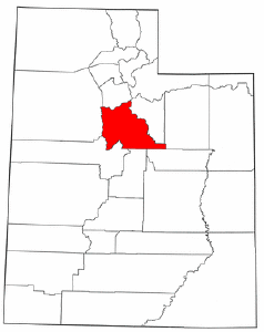 Utah Map showing Utah County