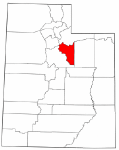 Utah Map showing Wasatch County
