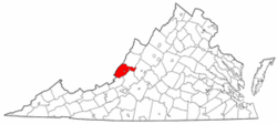 Virginia Map showing Alleghany County