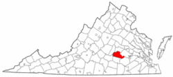 Virginia Map showing Amelia County