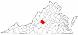 Virginia Map showing Amherst County