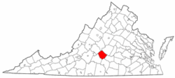 Virginia Map showing Appomattox County