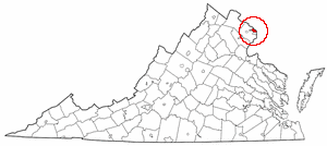 Virginia Map showing Arlington County