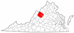 Virginia Map showing Augusta County