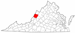 Virginia Map showing Bath County