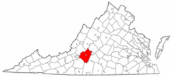 Virginia Map showing Bedford County