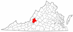 Virginia Map showing Botetourt County