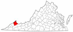 Virginia Map showing Buchanan County