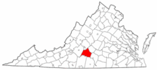 Virginia Map showing Campbell County