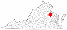 Virginia Map showing Caroline County
