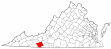 Virginia Map showing Carroll County