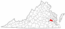 Virginia Map showing Charles City