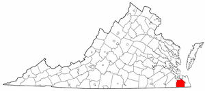 Virginia Map showing Chesapeake City