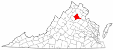 Virginia Map showing Culpeper County