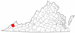 Virginia Map showing Dickenson County