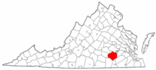 Virginia Map showing Dinwiddie County