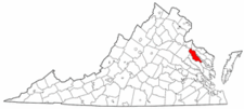 Virginia Map showing Essex County