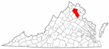 Virginia Map showing Fauquier County