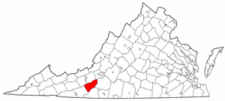 Virginia Map showing Floyd County
