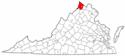 Virginia Map showing Frederick County
