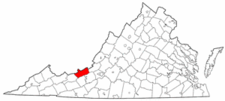 Virginia Map showing Giles County