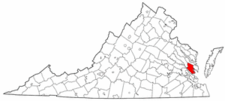 Virginia Map showing Gloucester County