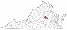 Virginia Map showing Goochland County