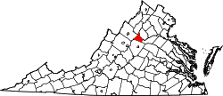 Virginia Map showing Greene County