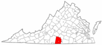 Virginia Map showing Halifax County