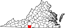 Virginia Map showing Henry County