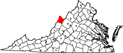 Virginia Map showing Highland County