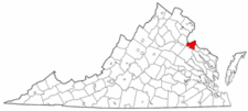 Virginia Map showing King George County