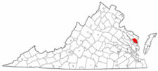 Virginia Map showing Lancaster County