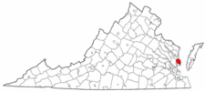 Virginia Map showing Mathews County