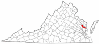 Virginia Map showing Middlesex County