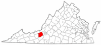 Virginia Map showing Montgomery County