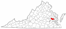 Virginia Map showing New Kent County
