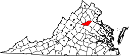 Virginia Map showing Orange County
