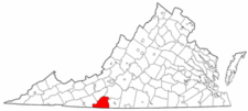 Virginia Map showing Patrick County