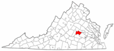 Virginia Map showing Powhatan County