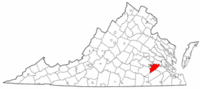 Virginia Map showing Prince George County