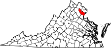 Virginia Map showing Prince William County
