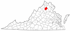 Virginia Map showing Rappahannock County