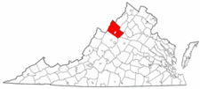 Virginia Map showing Rockingham County
