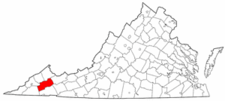 Virginia Map showing Russell County