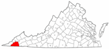 Virginia Map showing Scott County