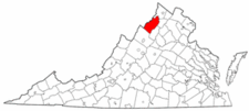 Virginia Map showing Shenandoah County