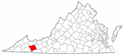 Virginia Map showing Smyth County