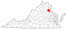 Virginia Map showing Stafford County
