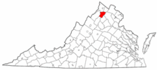 Virginia Map showing Warren County